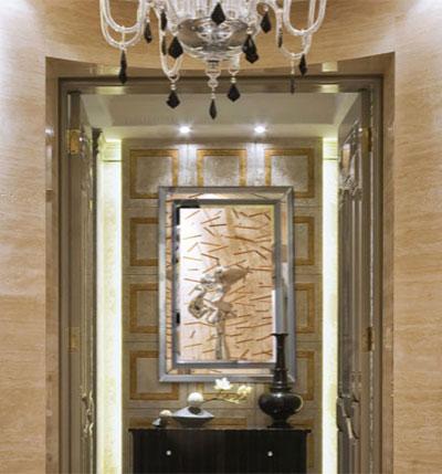 Espejo de pared con marco de madera